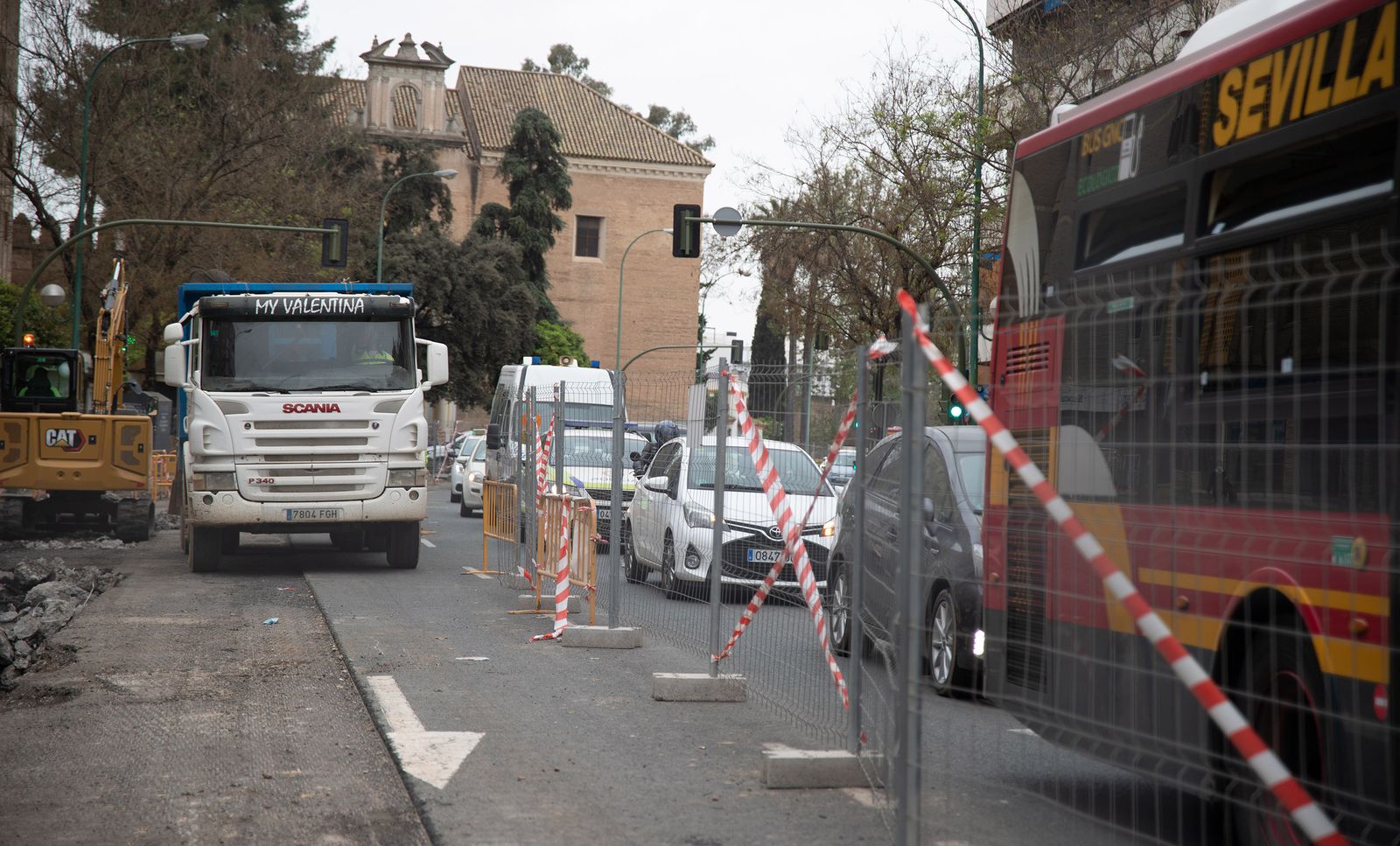 Tráfico y obras en la Ronda de Capuchinos