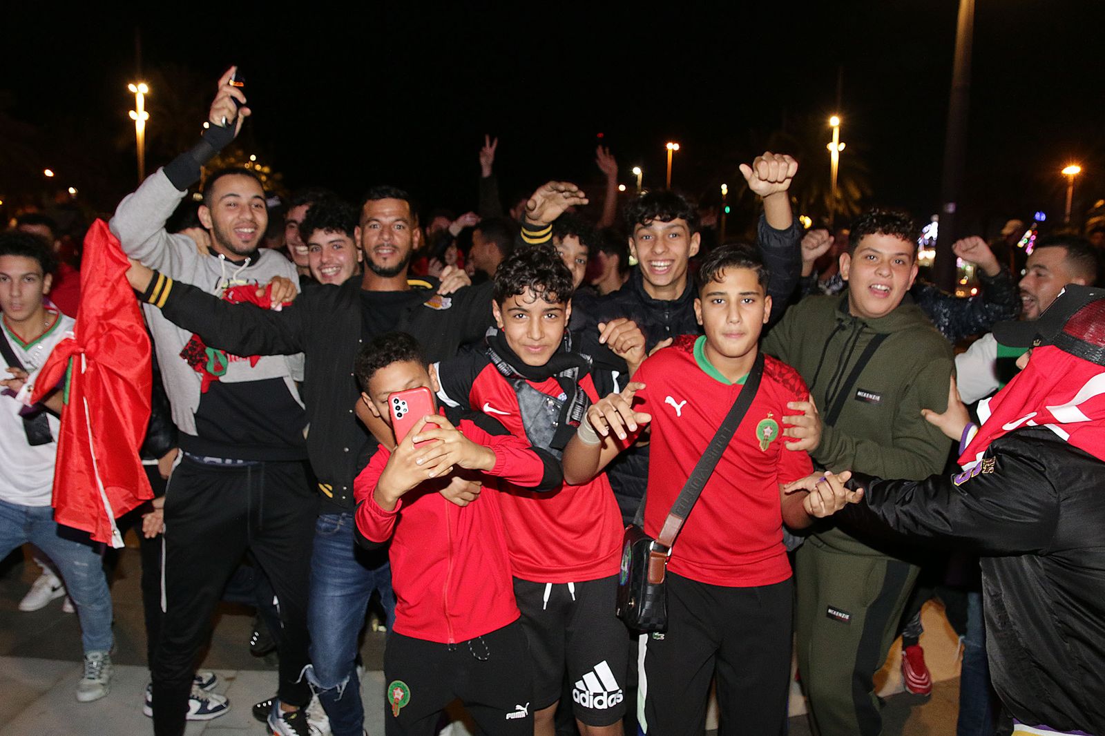 La celebración de la afición marroquí de Almería, en imágenes