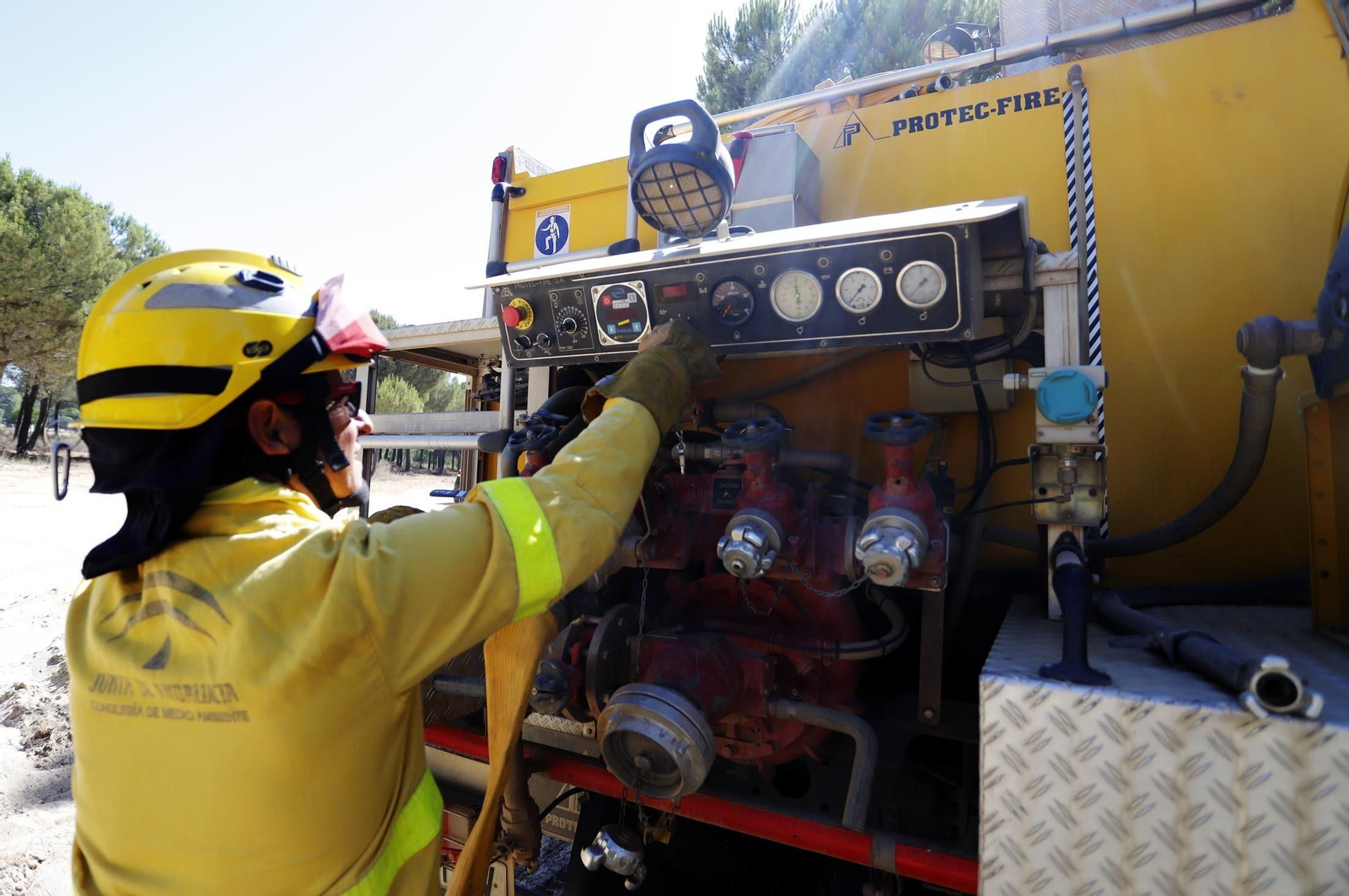Imágenes de las zonas afectadas por los incendios de Almonte y Bonares