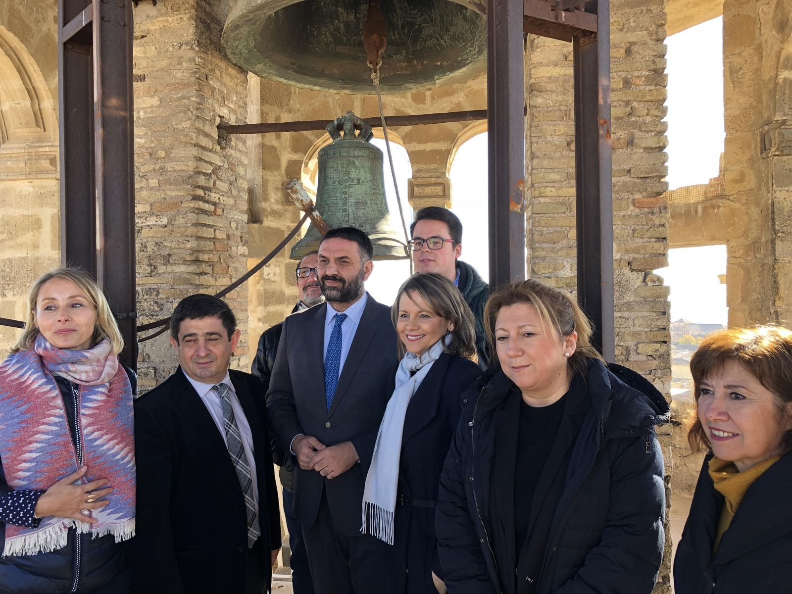 El consejero, en la Torre del Reloj, durante la inauguración de las visitas turísticas