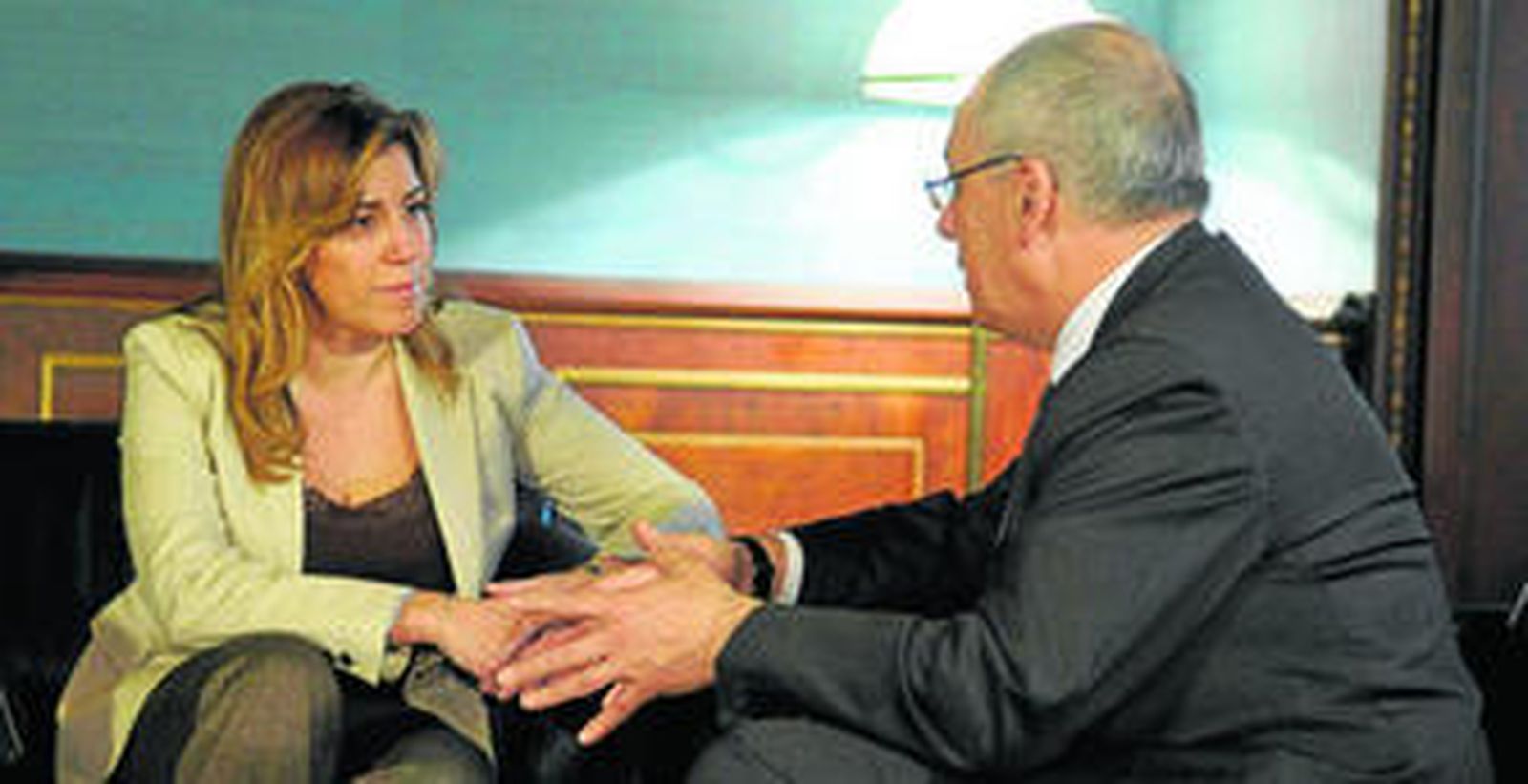 Susana Díaz y Domingo Ureña, ayer durante su encuentro en el Palacio de San Telmo.