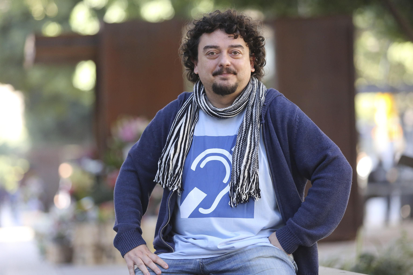 El actor malagueño Antonio Zafra, antes de la entrevista.