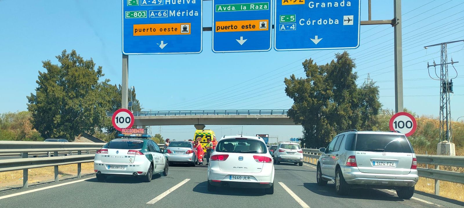 Estado de los accesos a Sevilla desde la A-4.