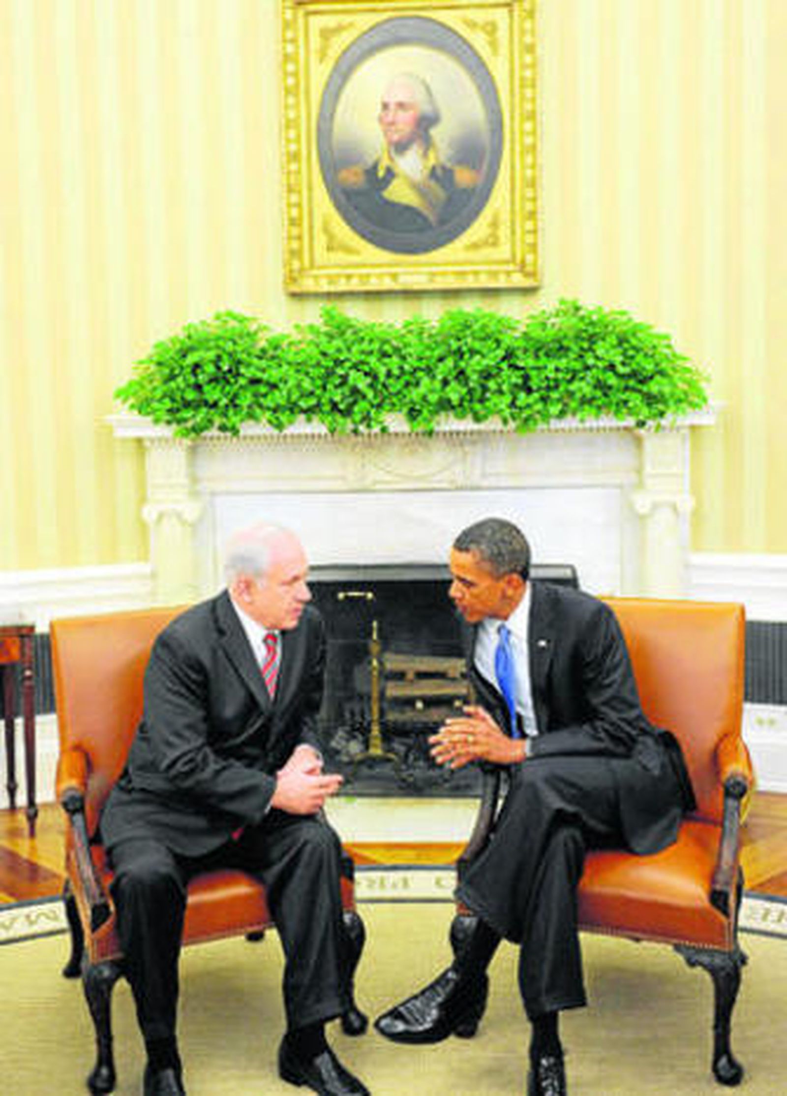 Obama y Netanyahu, durante su entrevista de ayer en la Casa Blanca.
