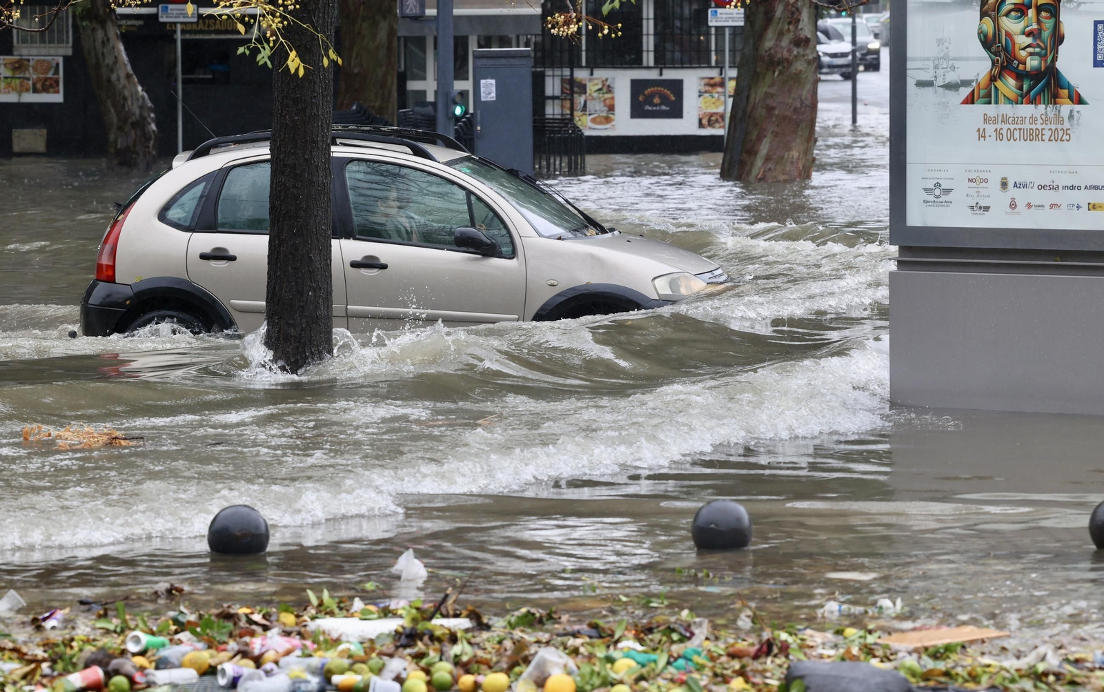 Inundación en la Ronda del Tamarguillo