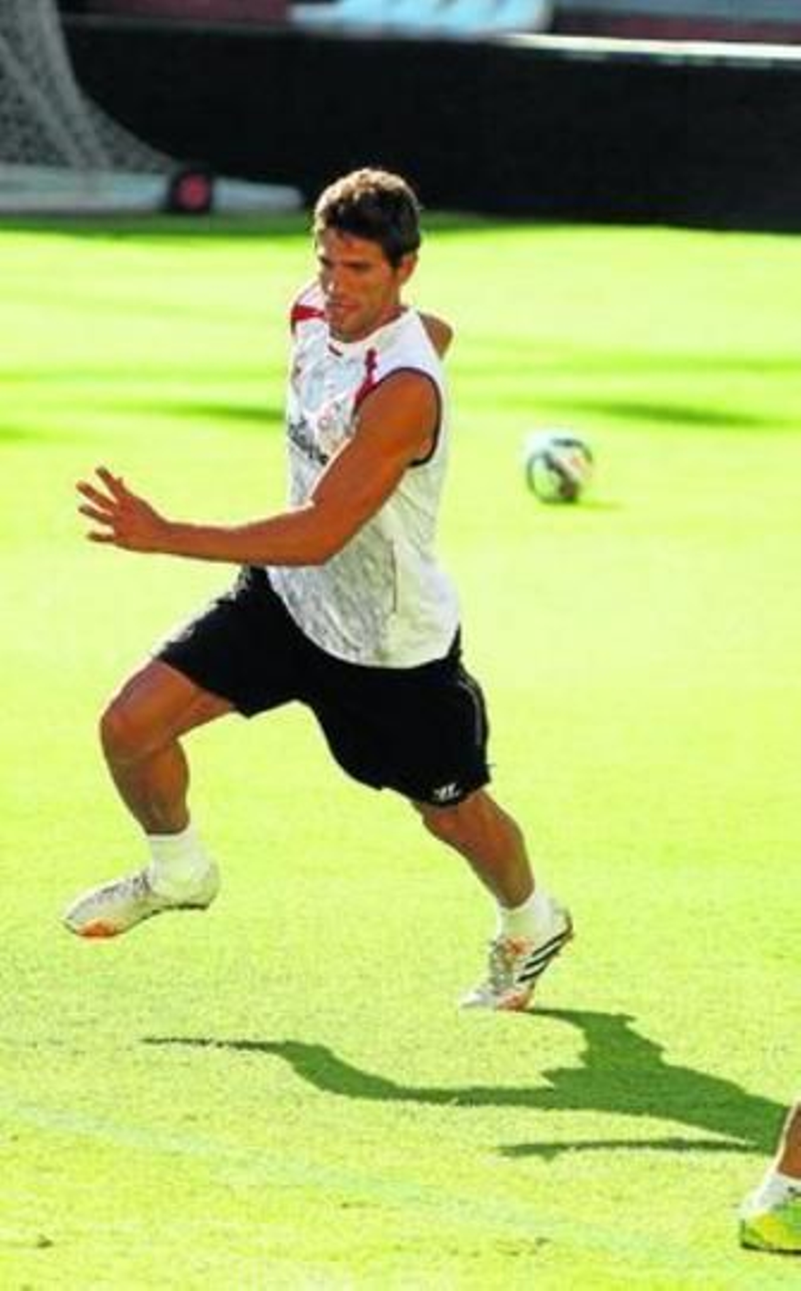 Fazio, durante su último entrenamiento con el Sevilla, en la víspera del partido ante el Valencia.