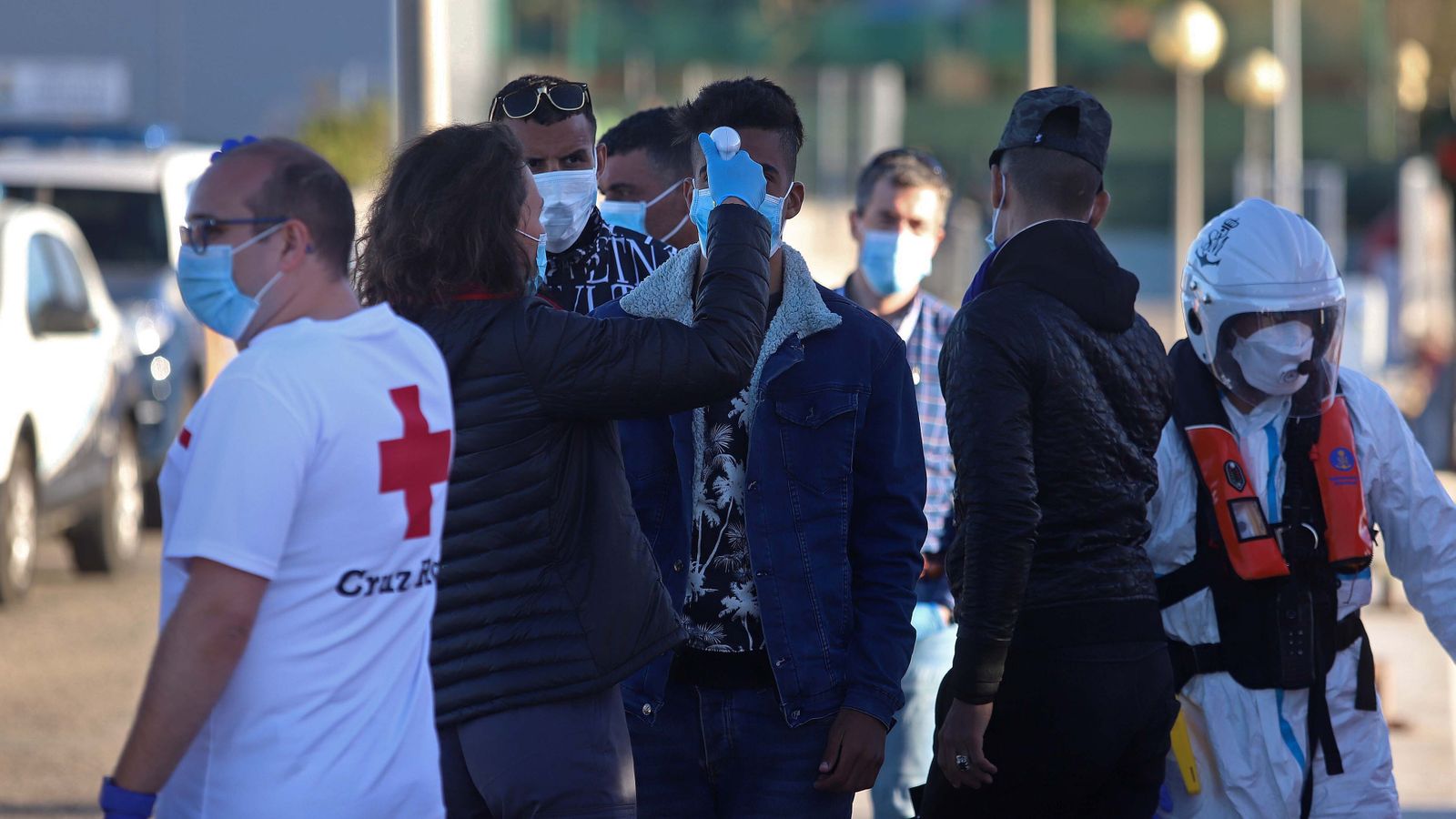 Migrantes rescatados en Algeciras