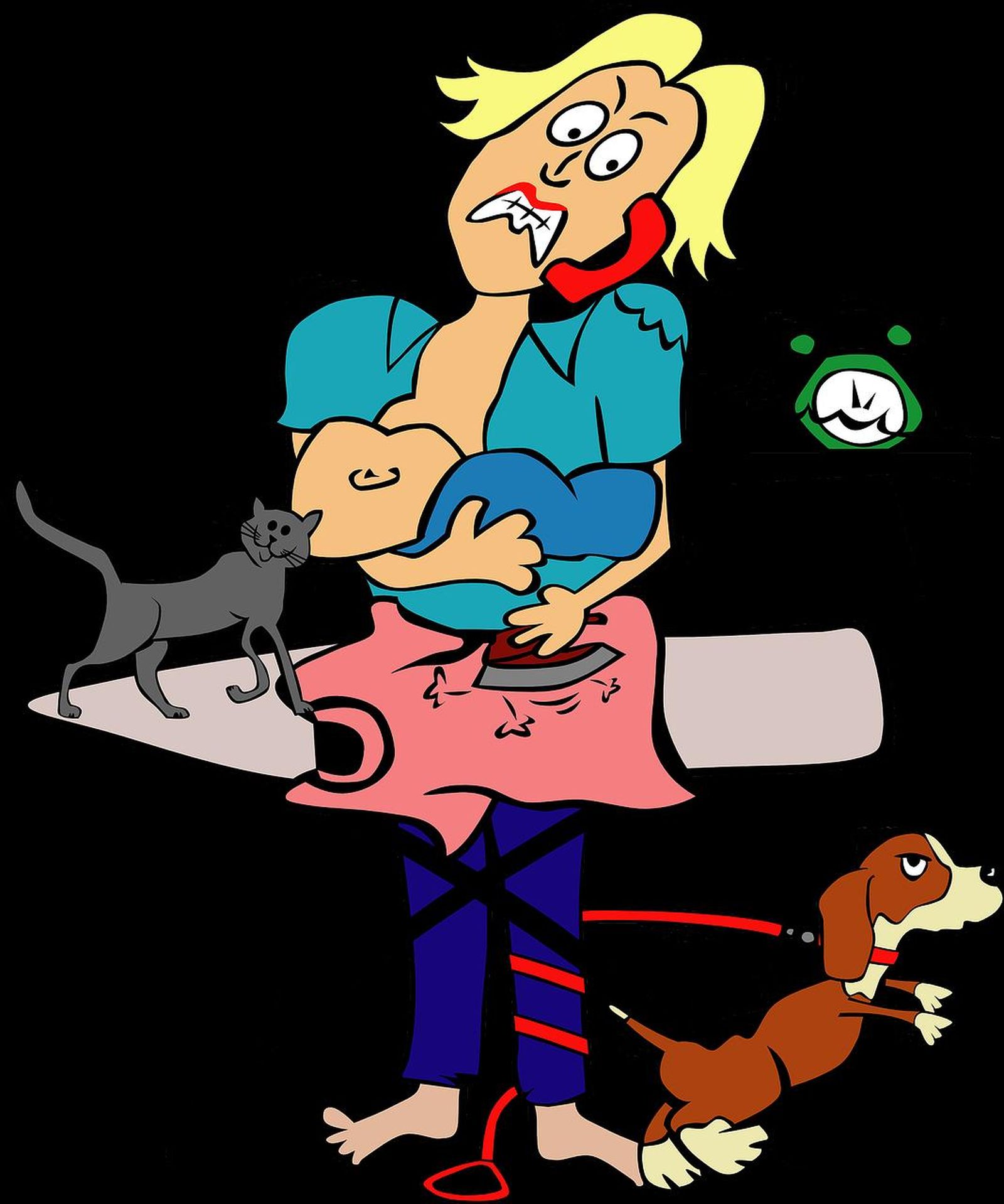 Viñeta sobre las labores de una ama de casa