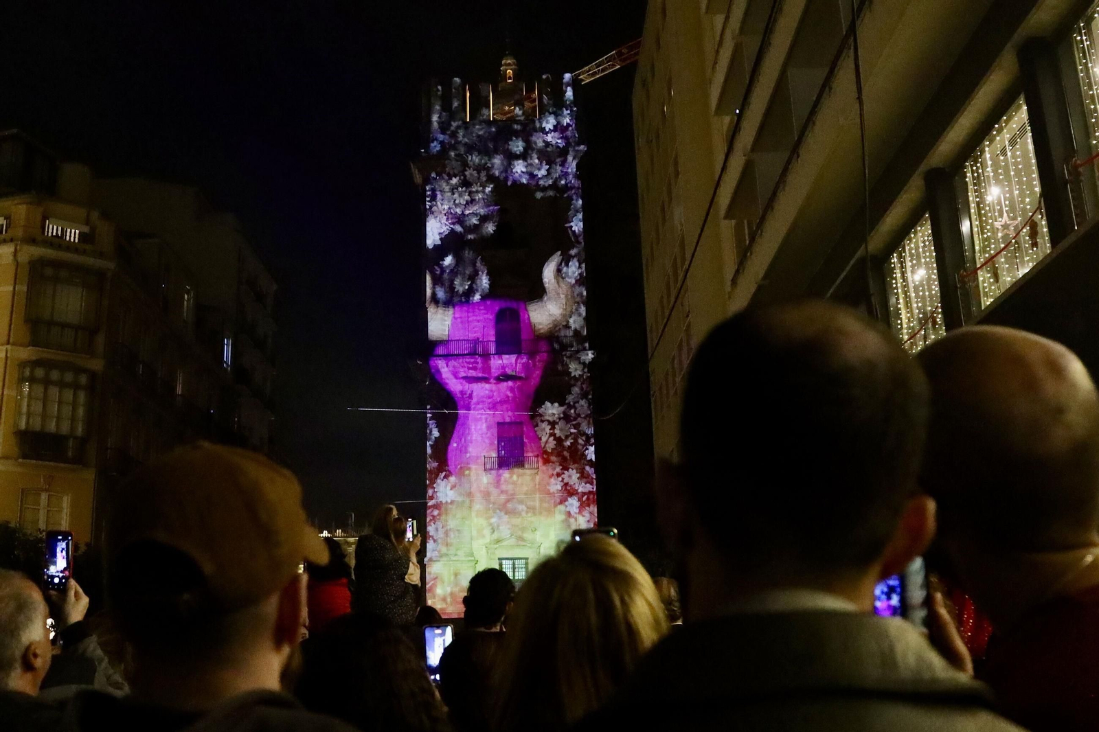 El 'video mapping' navideño de la Catedral de Málaga, en fotos