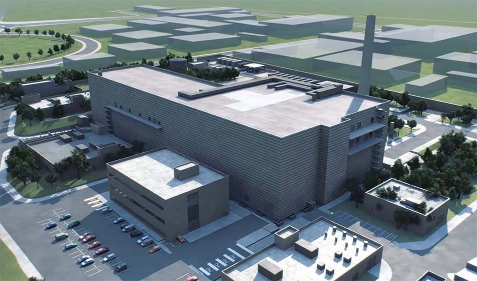 Recreación del proyecto de las instalaciones de IFMIF-DONES en Escúzar