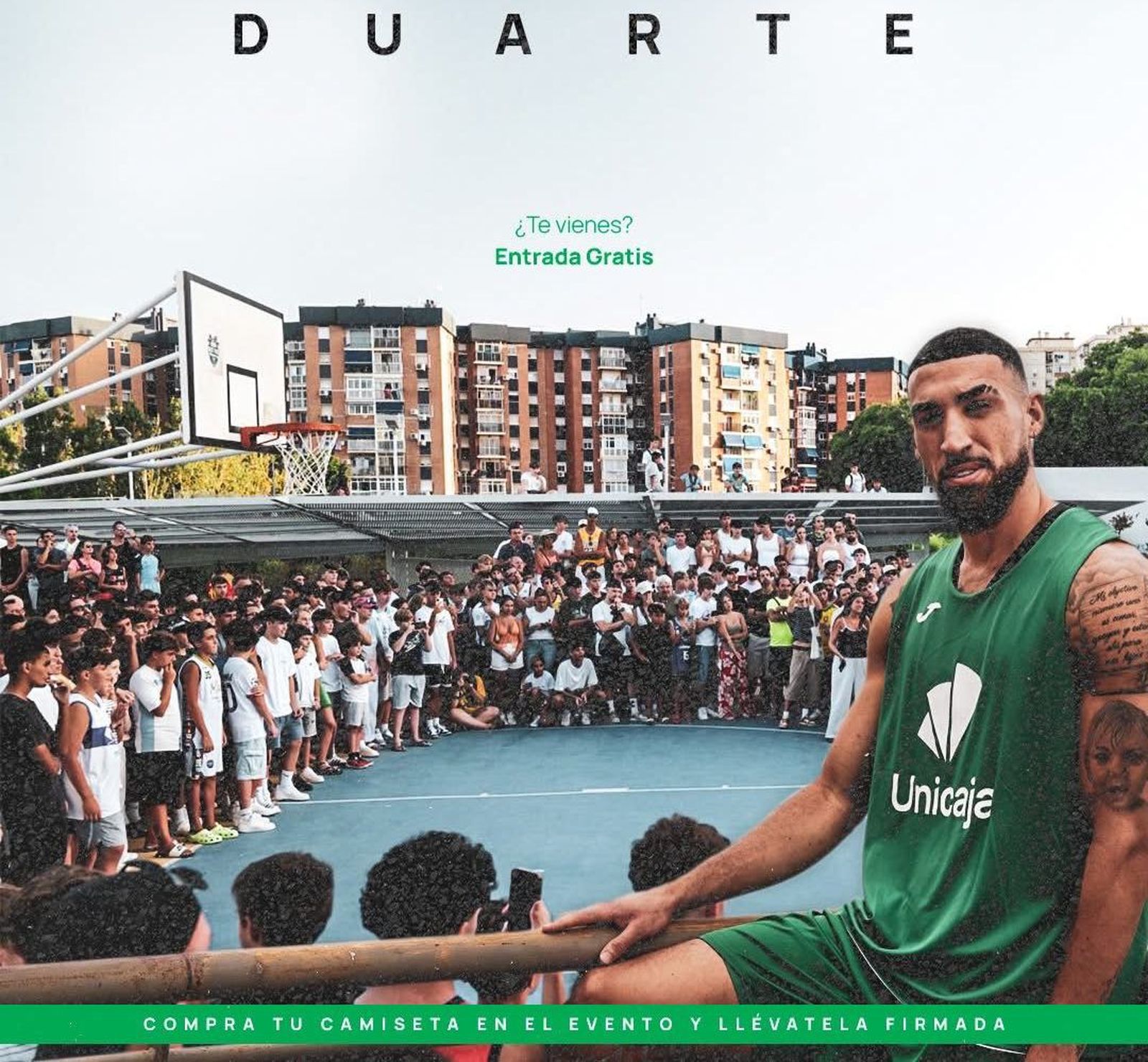 El Unicaja presentará a Duarte en el Parque del Oeste.