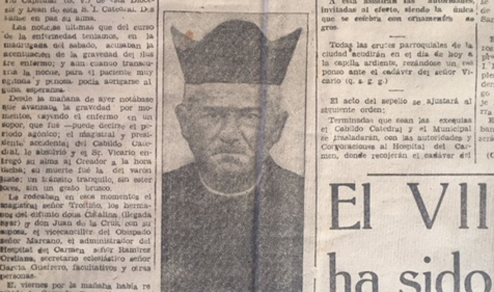 1943 hace 75 añosFallece el vicario capitular (sede vacante) Eugenio Domaica