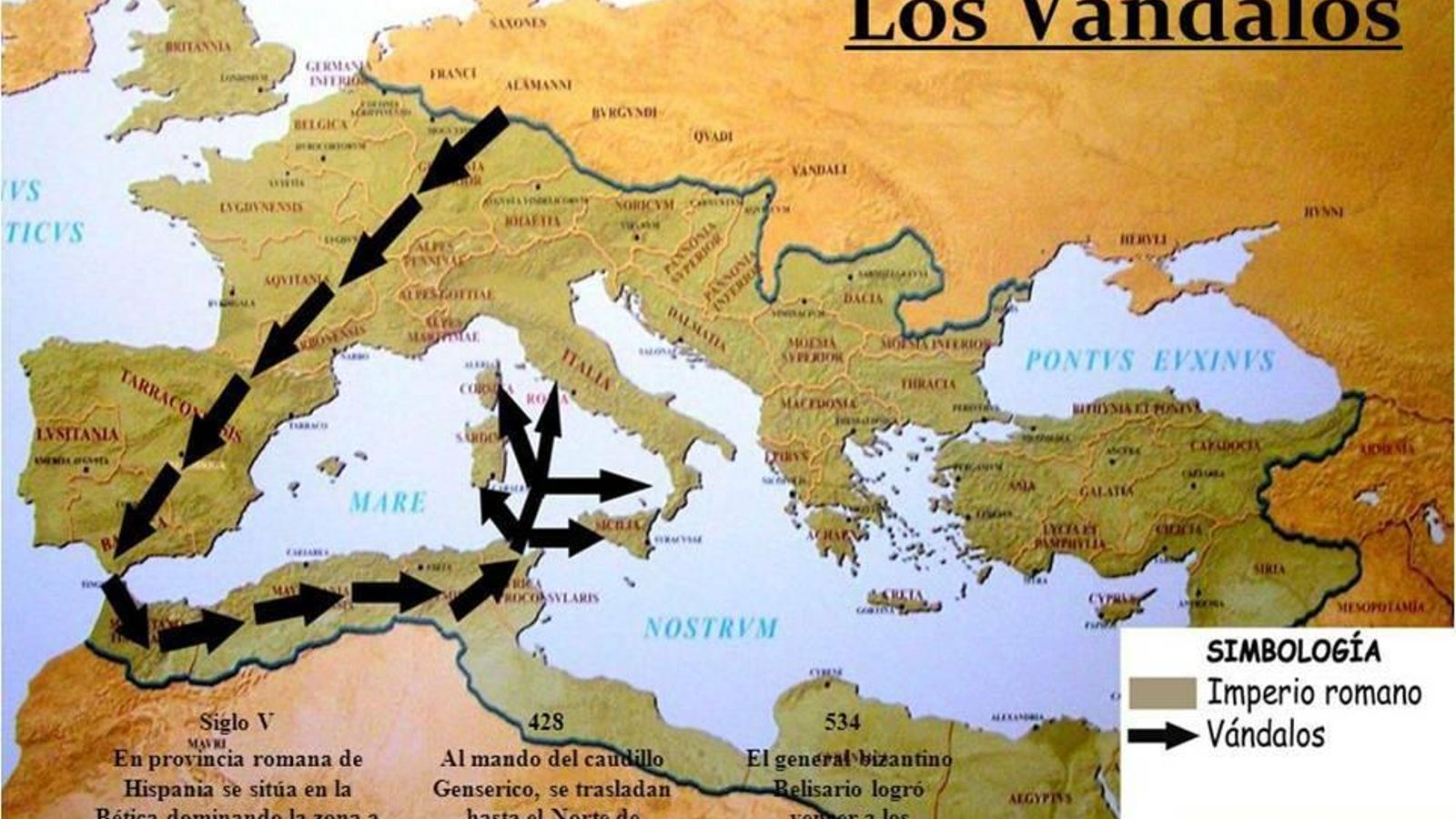 Expansión de los Vándalos en el siglo V.