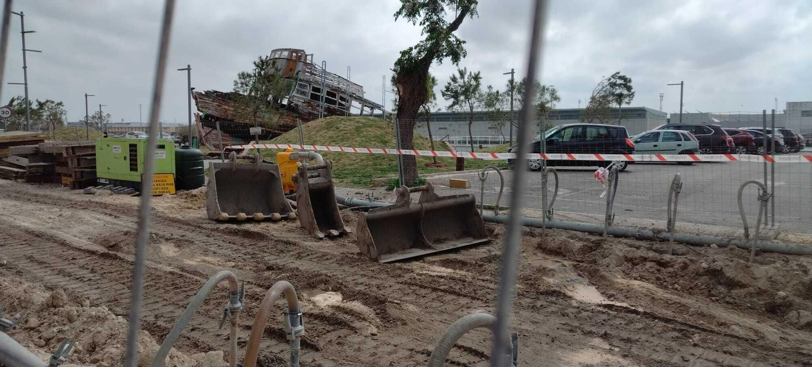 Una imagen de la obra del tanque de tormentas. Una imagen de la obra del tanque de tormentas.
