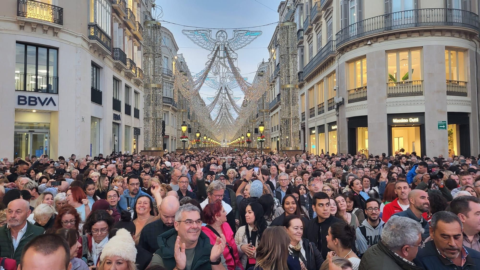 Encendido del alumbrado de Navidad de Málaga, en fotos