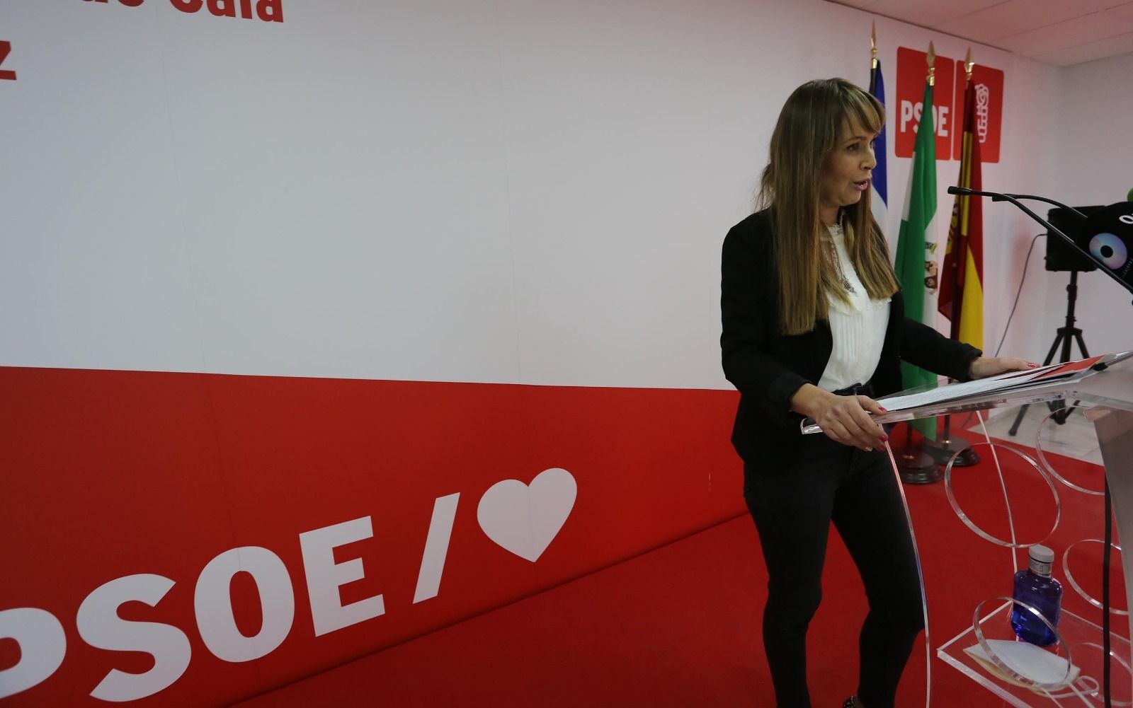 Eva Bravo, este lunes en la sede del PSOE.