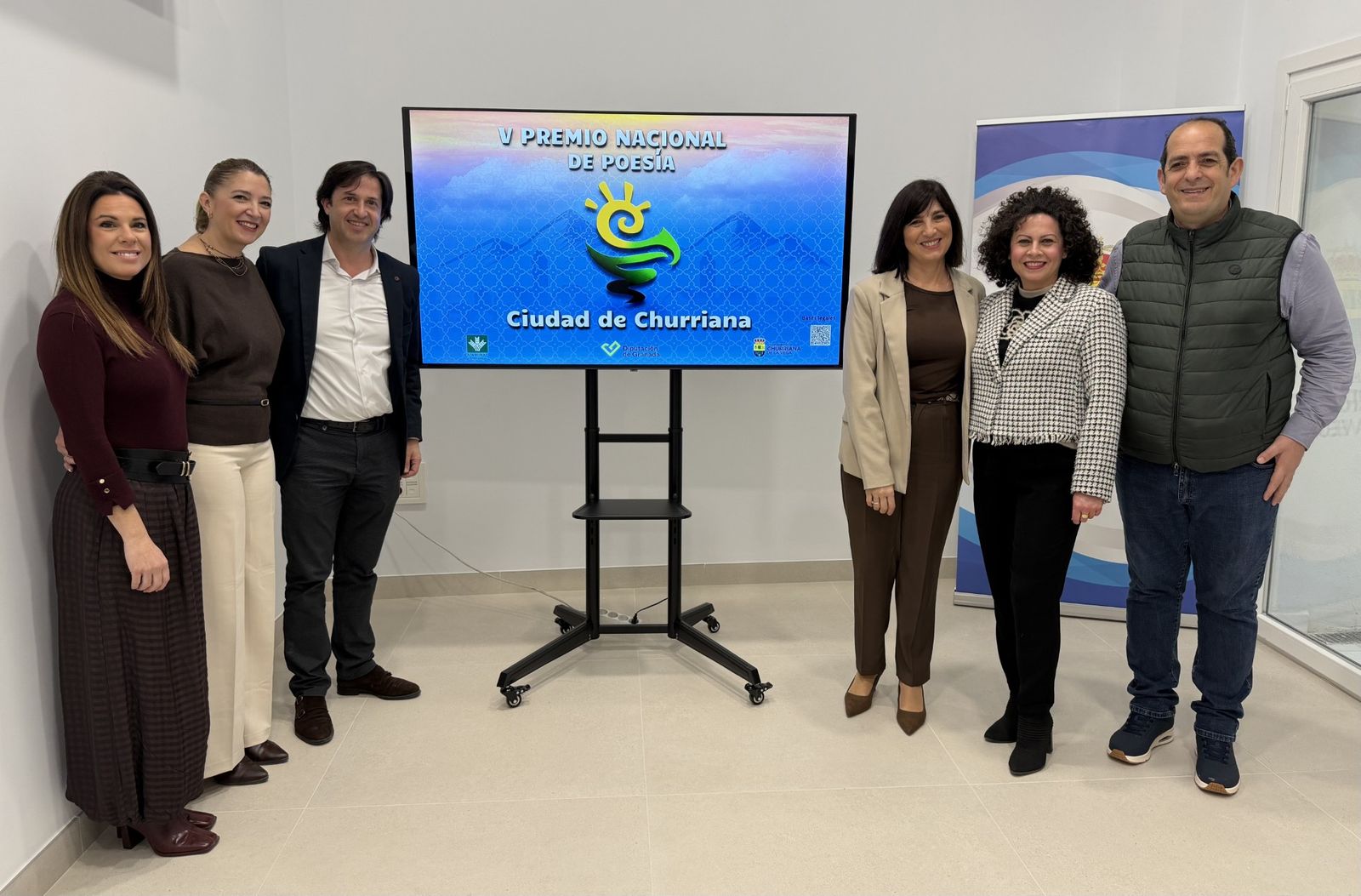 Foto de familia de la presentación del premio este miércoles en el Ayuntamiento de Churriana.