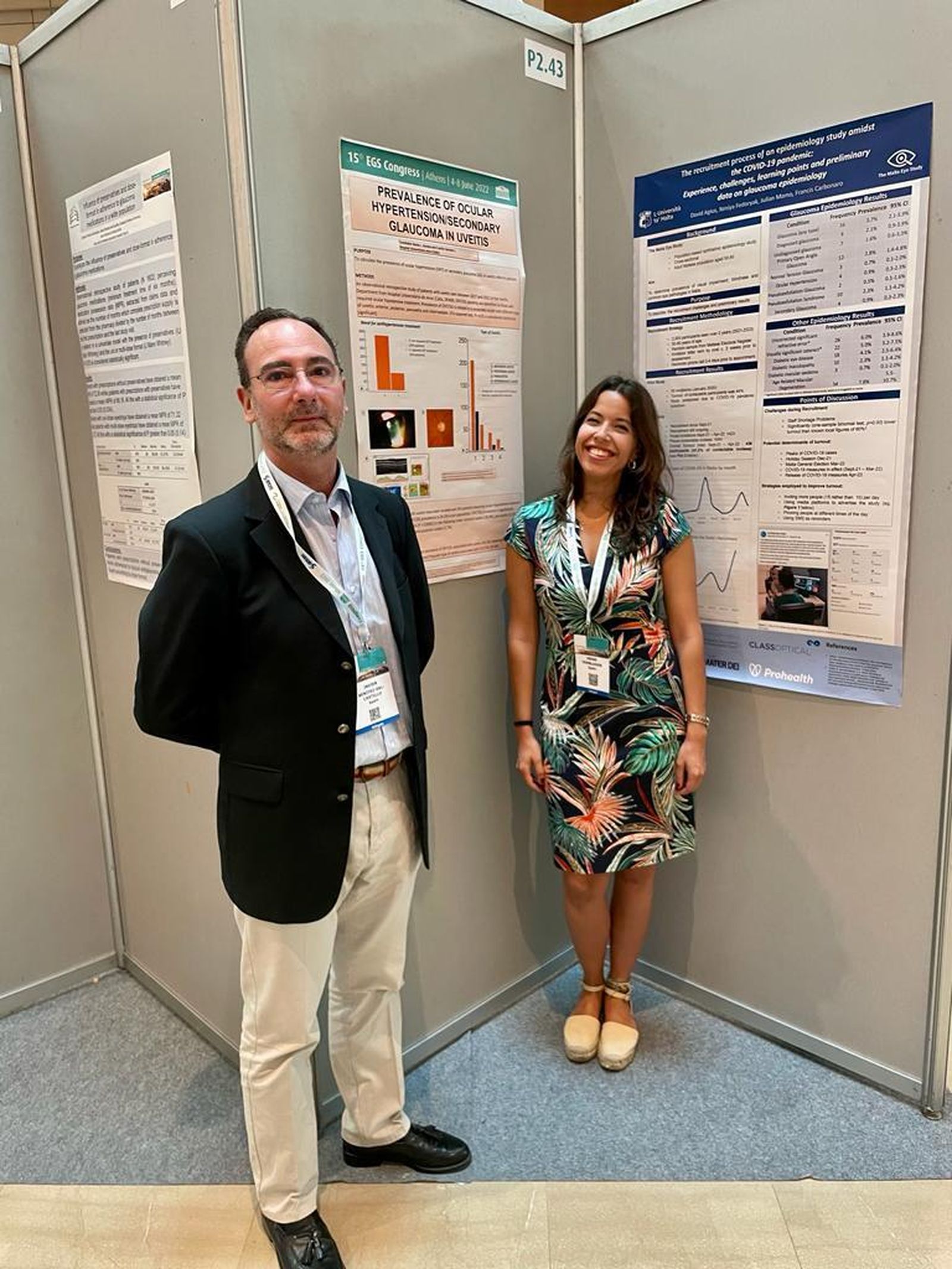 Los oftalmólogos Javier Benítez del Castillo e Irene Temblador.