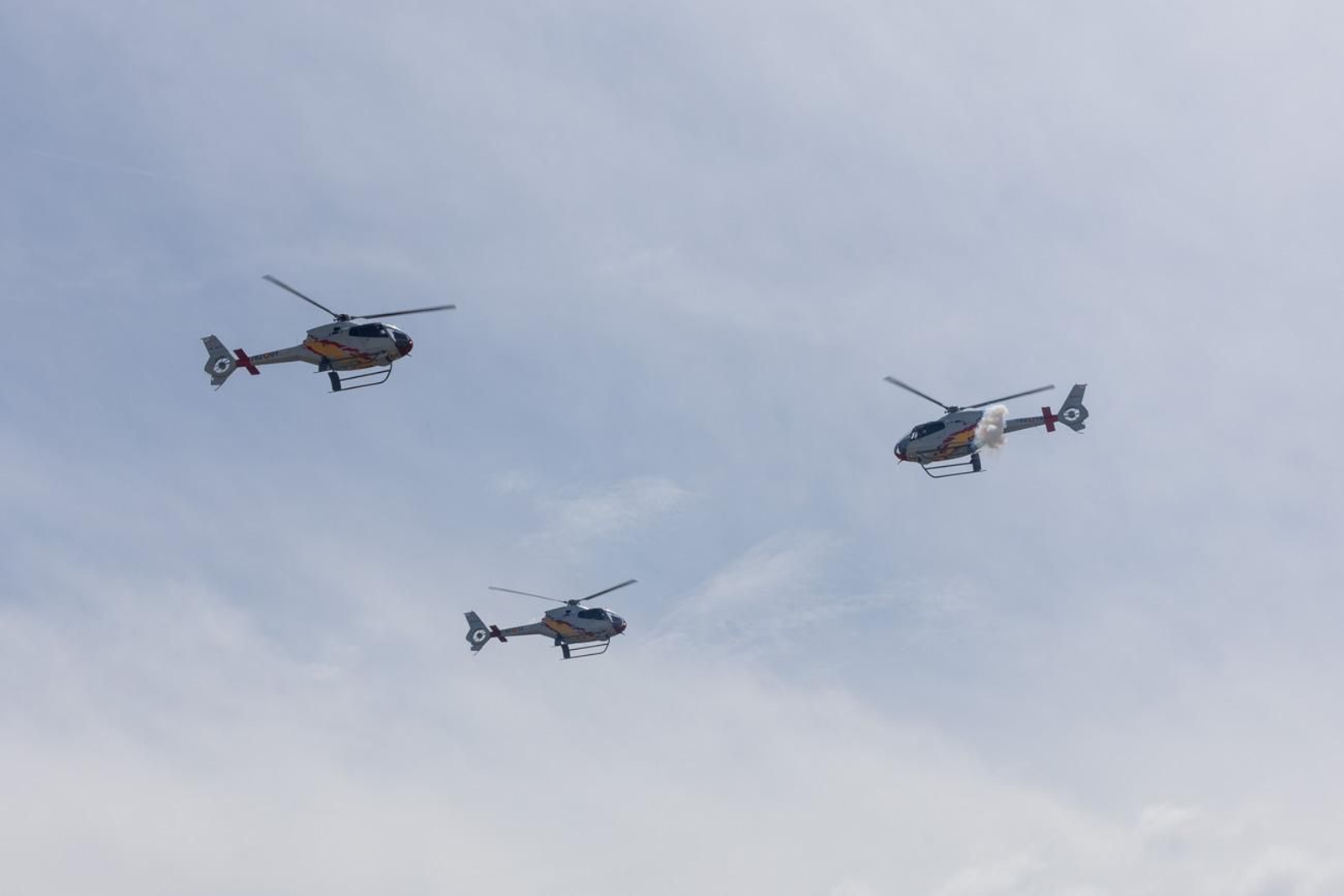 Exhibición de la Patrulla Aspa del Ejército del Aire y del Espacio con motivo del 1.200 aniversario de la capitalidad de Jaén