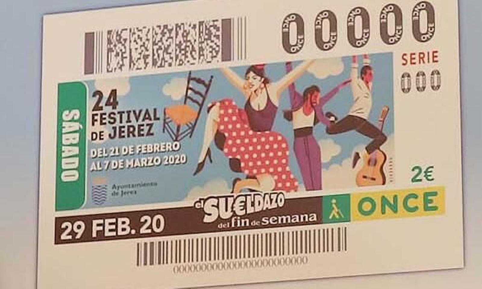 Cupón de la ONCE dedicado al Festival de Jerez