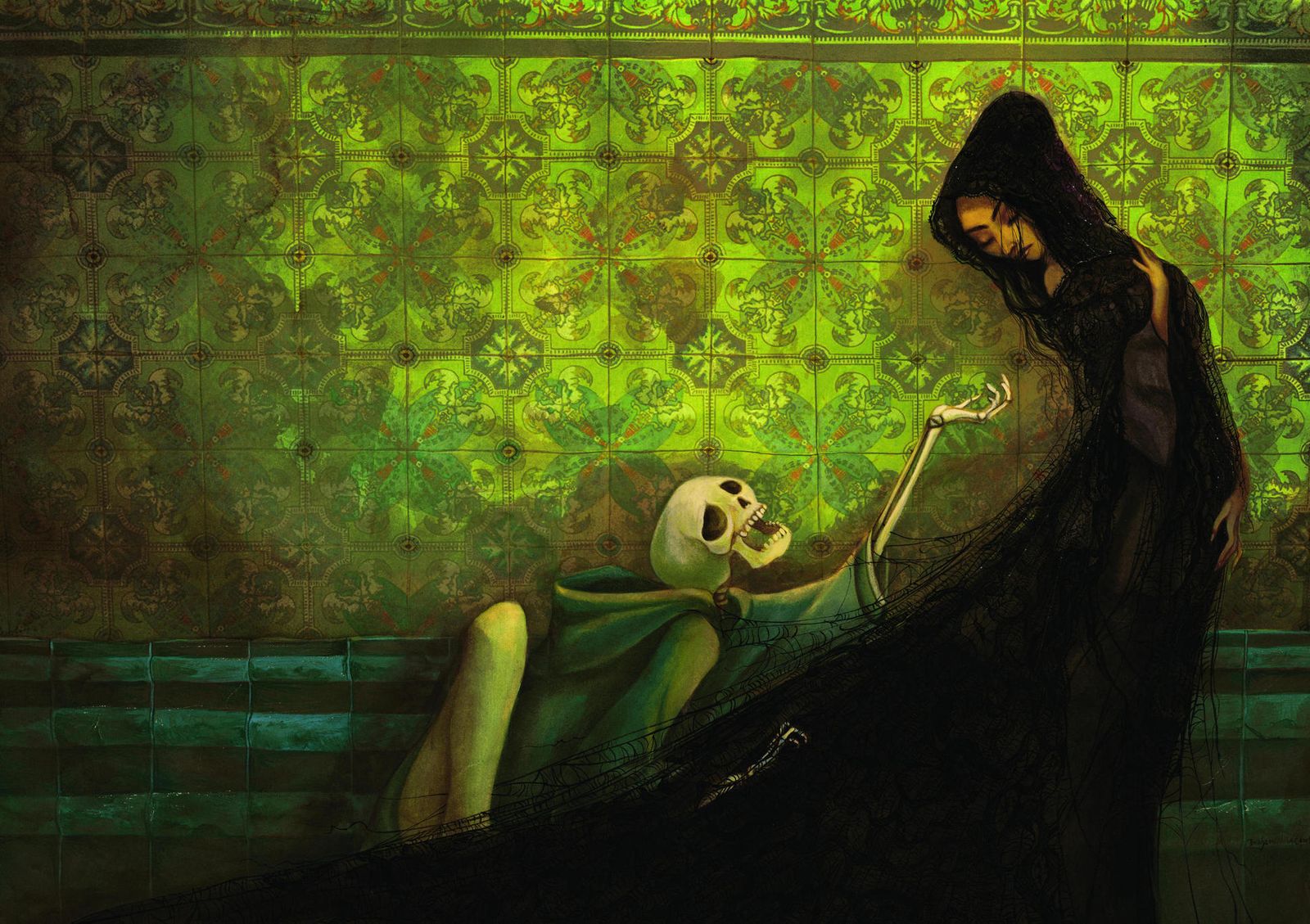 Benjamin Lacombe dota de vida a una Carmen que teje las redes de su aciago destino y atrapa en ellas a todo el que seduce.