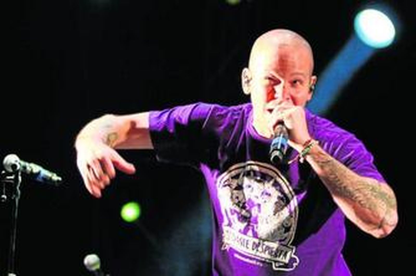 René Pérez, de Calle 13, durante su concierto del sábado en Territorios Sevilla.