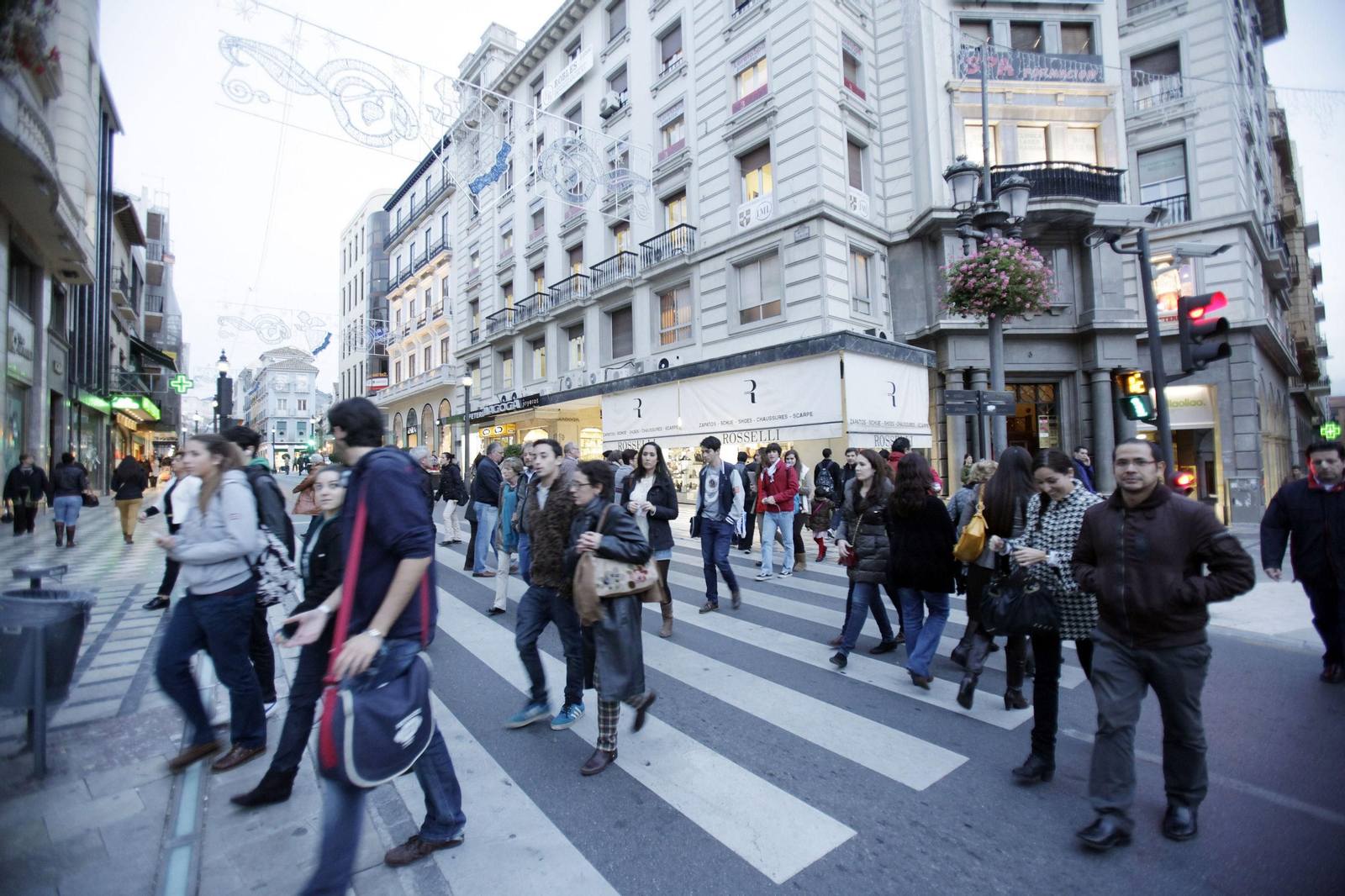 Imagen de archivo de la zona de Puerta Real, en pleno centro de Granada