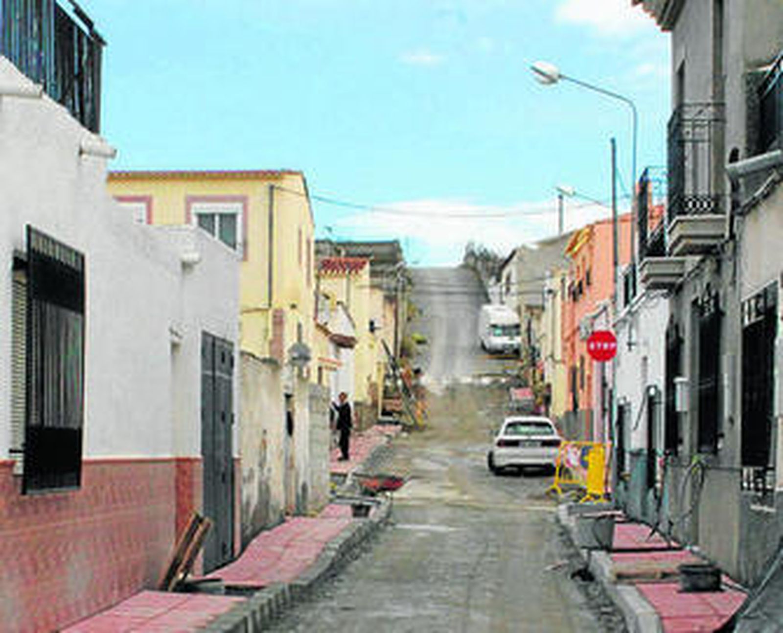 Una de las calles en las que se acometen obras en Las Tejeras.
