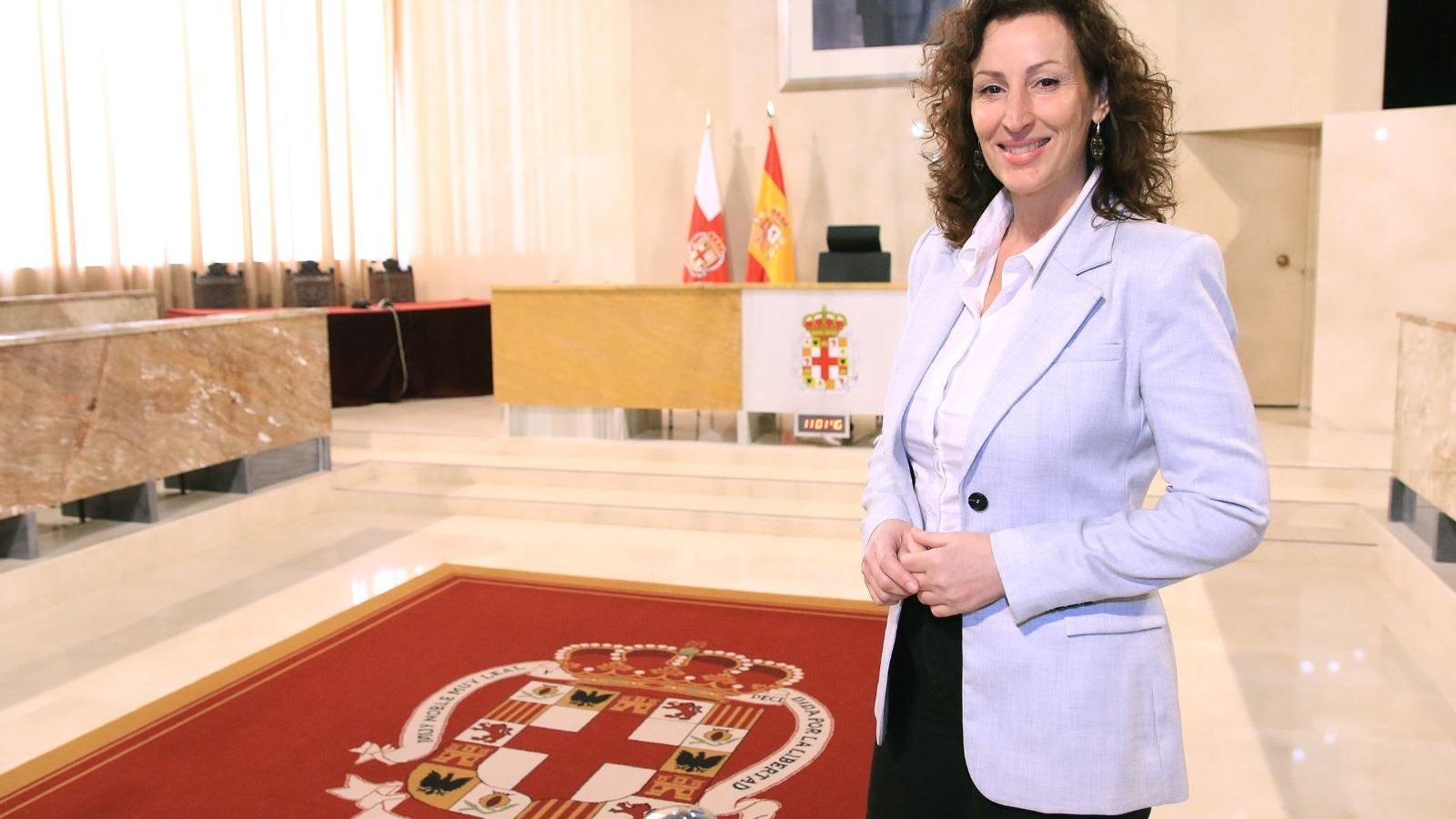 María Vázquez, en el Salón de Plenos que preside desde el pasado verano.