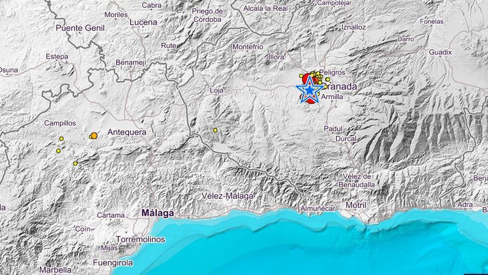 Gran actividad sísmica en Granada.