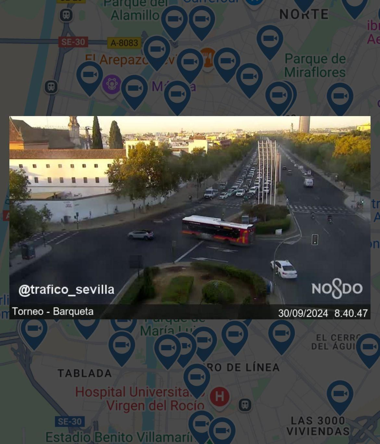 Ejemplo de una de las cámaras aéreas que se pueden consultar