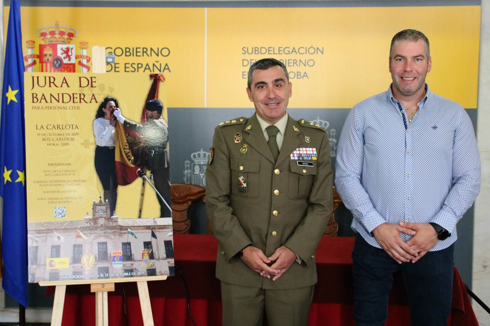 El alcalde de la localidad Antonio Granados y el Coronel Antonio R. Berna.