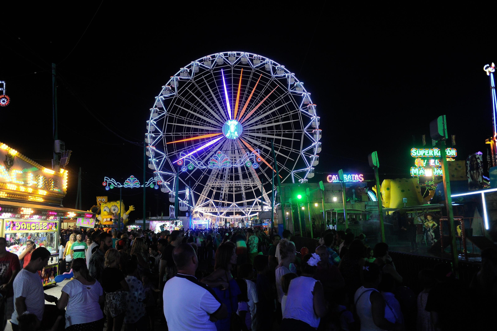 Imagen de archivo de las atracciones de la Feria de Málaga.