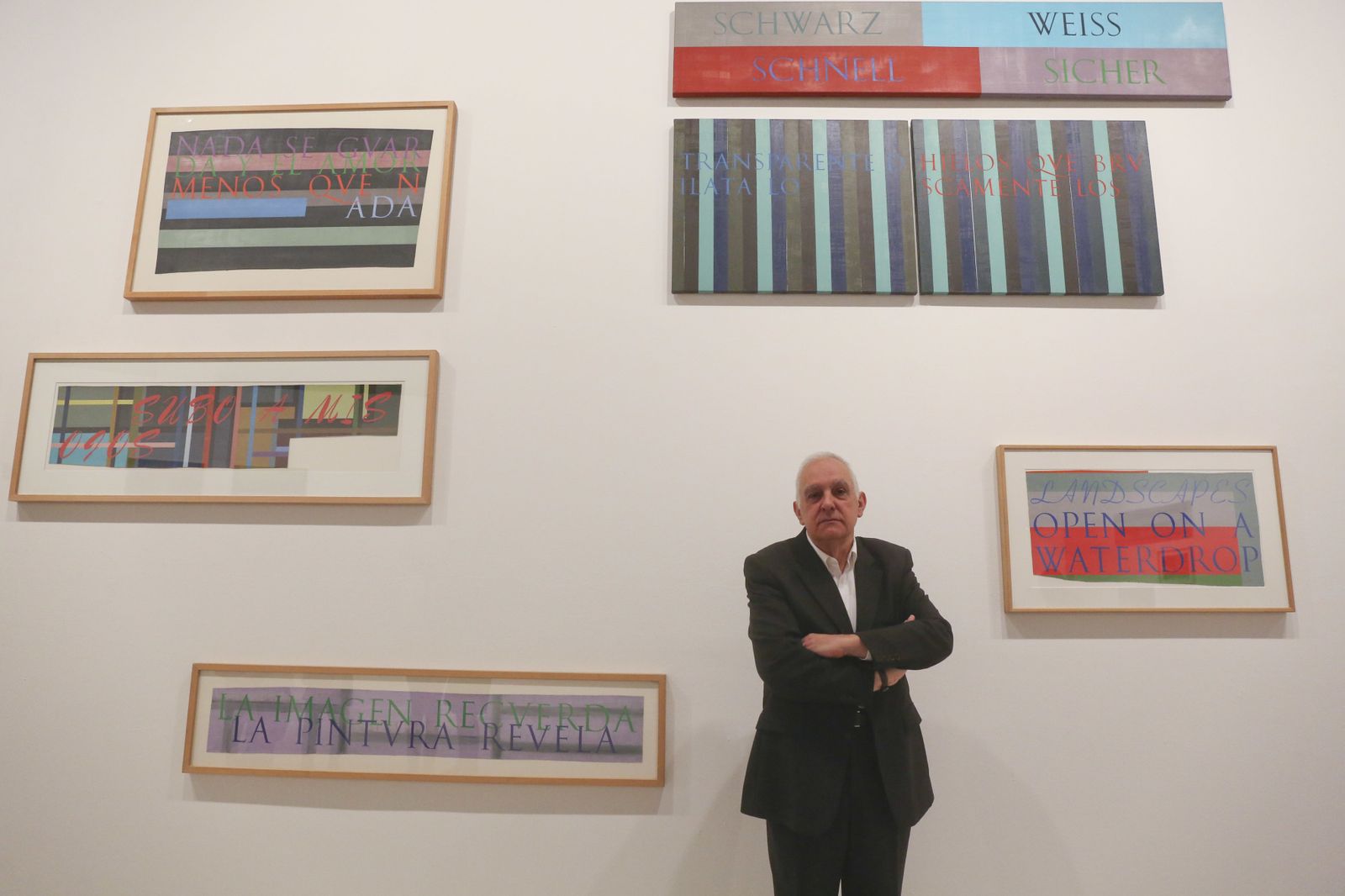 José María Báez, este viernes, con sus obras en el CAC Málaga,