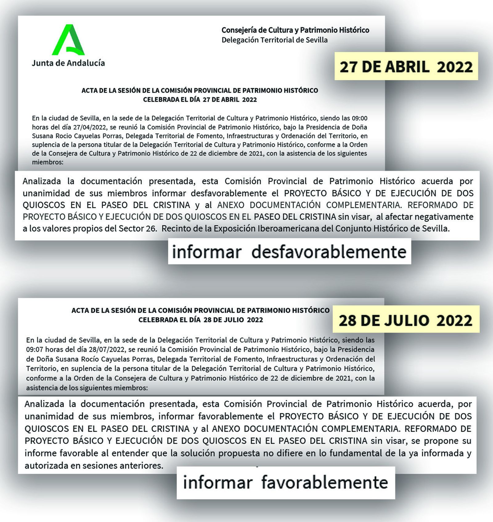 Los cambios de opinión de la Comisión de Patrimonio sobre los quioscos de la pérgola del Cristina.