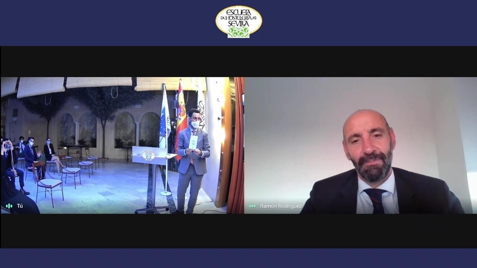 Monchi, durante su charla a la Escuela Superior de Hostelería de Sevilla.