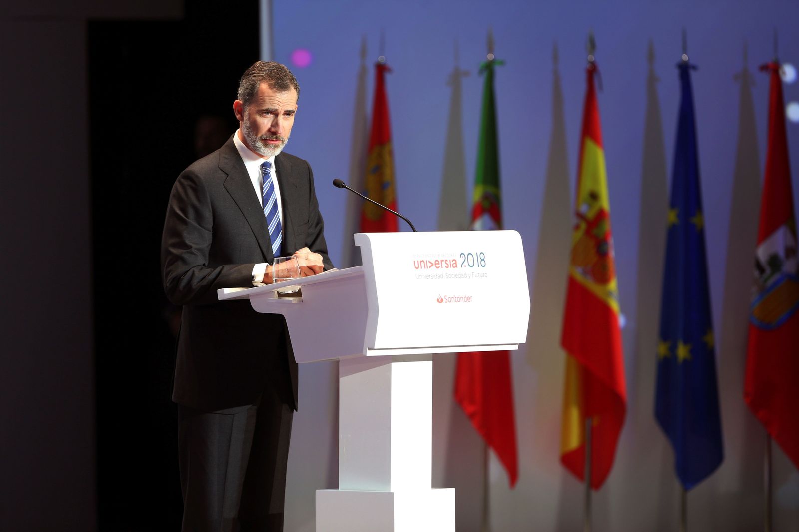 El Rey Felipe VI, en el acto de inauguración del IV Encuentro Internacional de Rectores Universia.