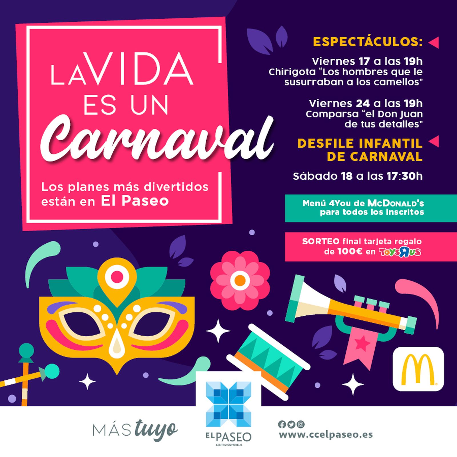 El Paseo celebra un Carnaval para toda la familia.