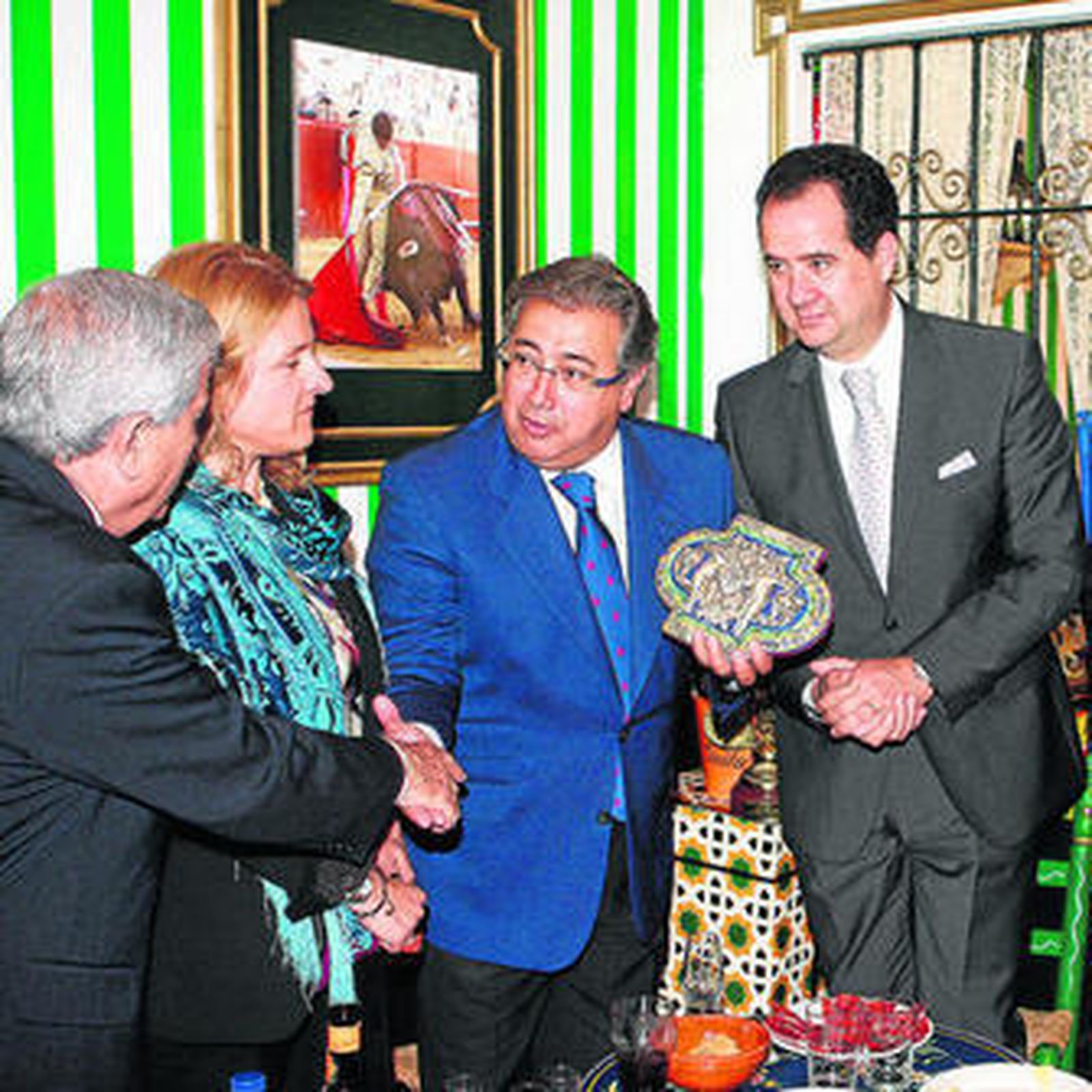 Manuel Gallardo, Beatriz Alcázar, Juan Ignacio Zoido y Carlo Suffredini en la entrega del premio.