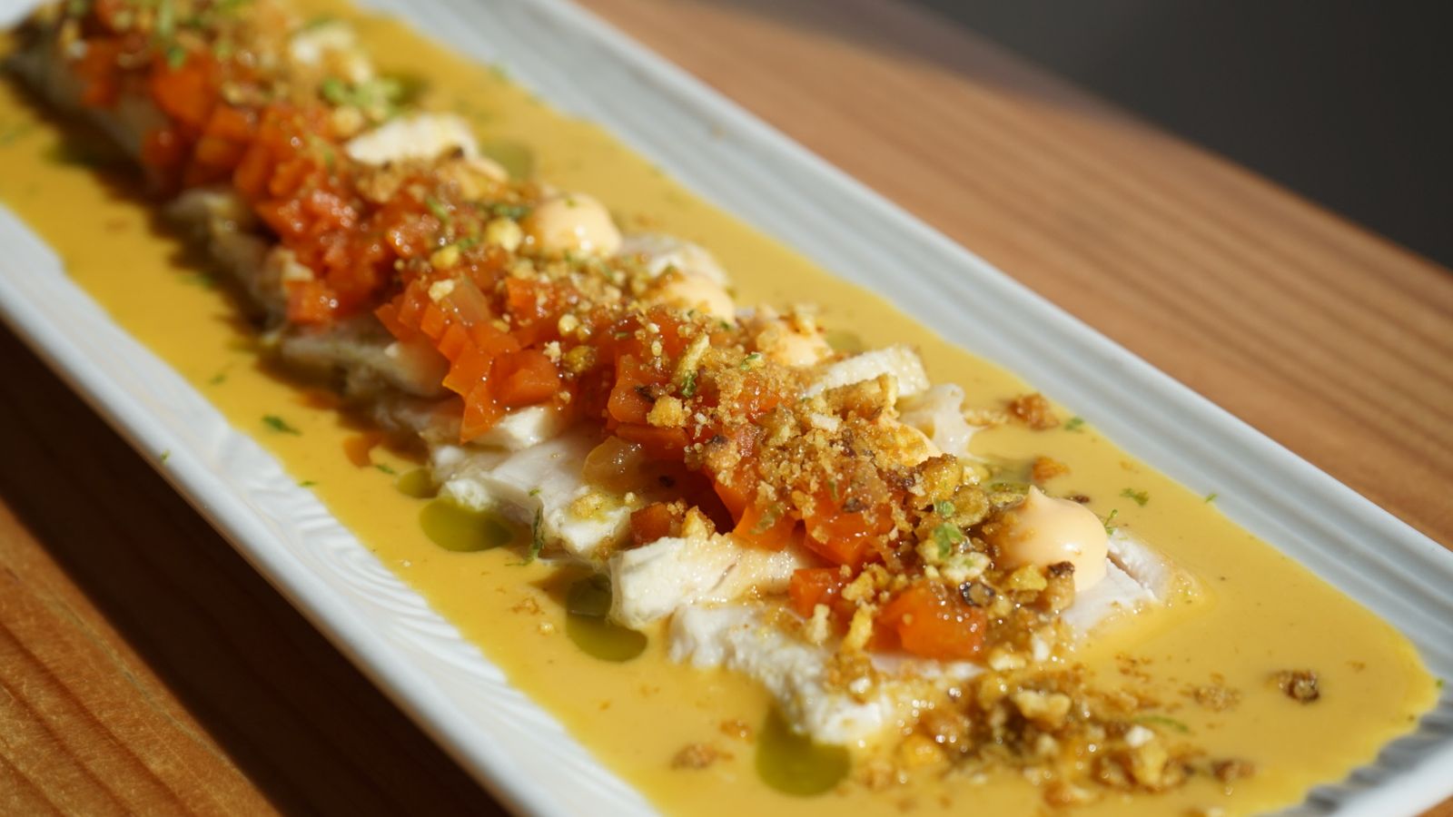 Tiradito de pez mantenquilla de La Morena