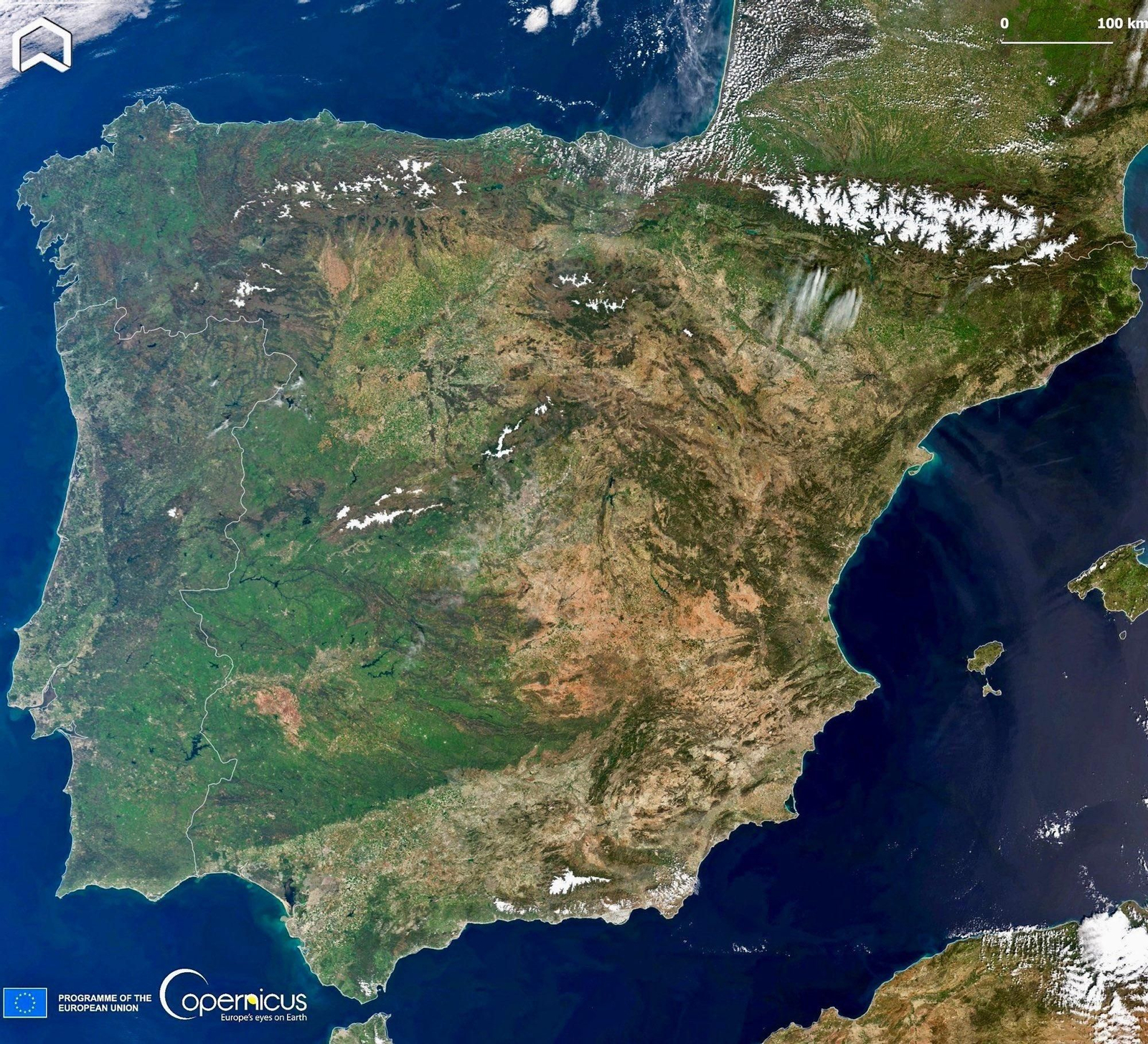La Península Ibérica, vista por Copernicus.