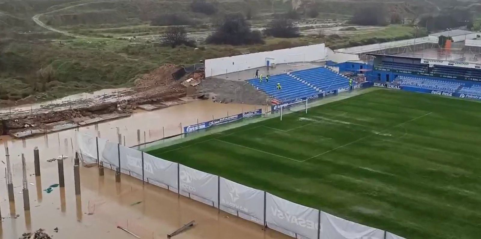 El Estadio de Linarejos, en obras actualmente.