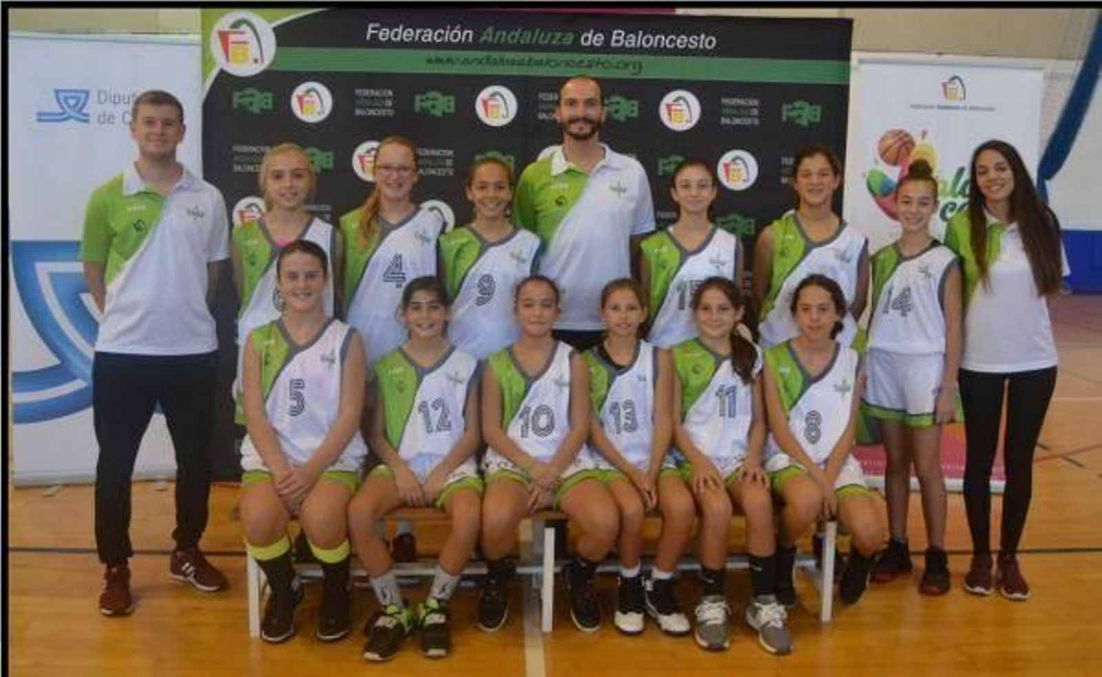 Foto oficial de la selección gaditana de categoría minibasket femenino