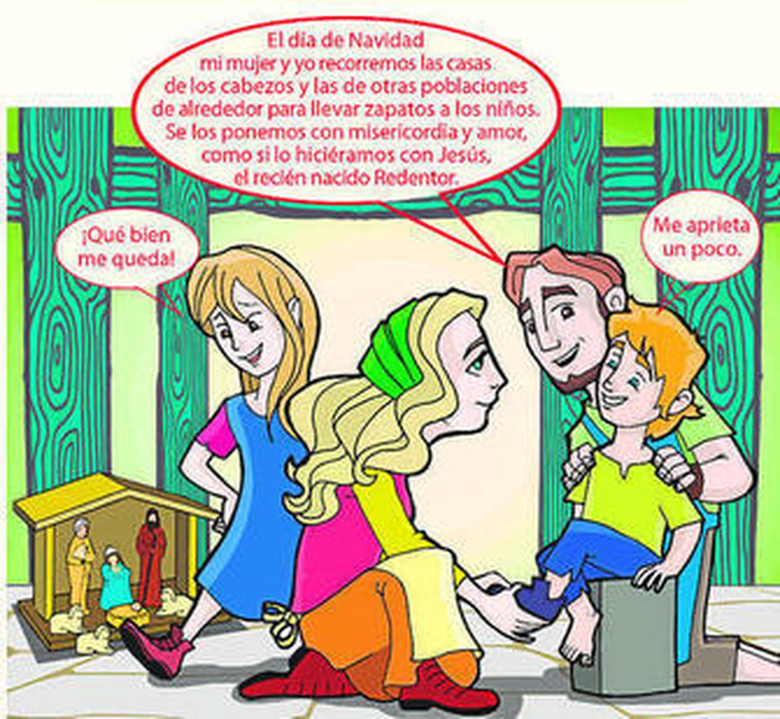 El santuario de la Cinta y algunas de las ilustraciones del libro.