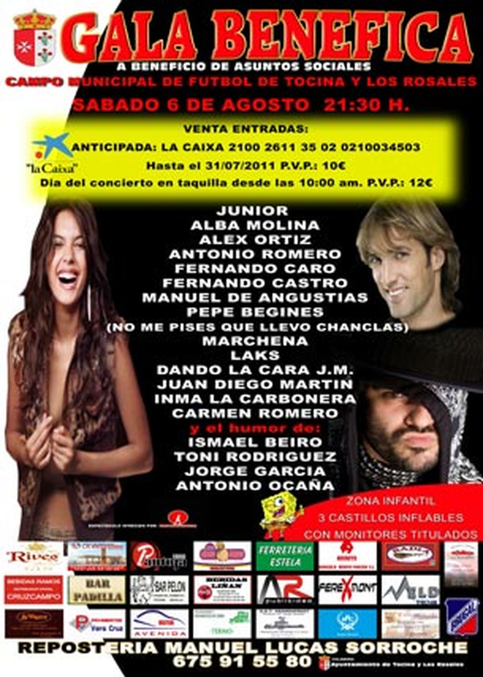 Artistas como Junior y Alba Molina participan en una gala benéfica en Tocina