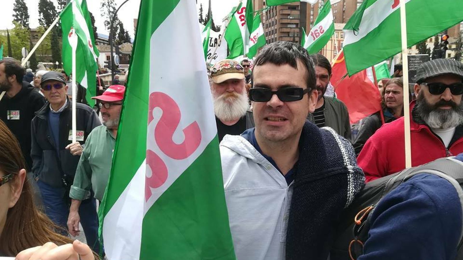 Pedro Honrubia, en una manifestación.
