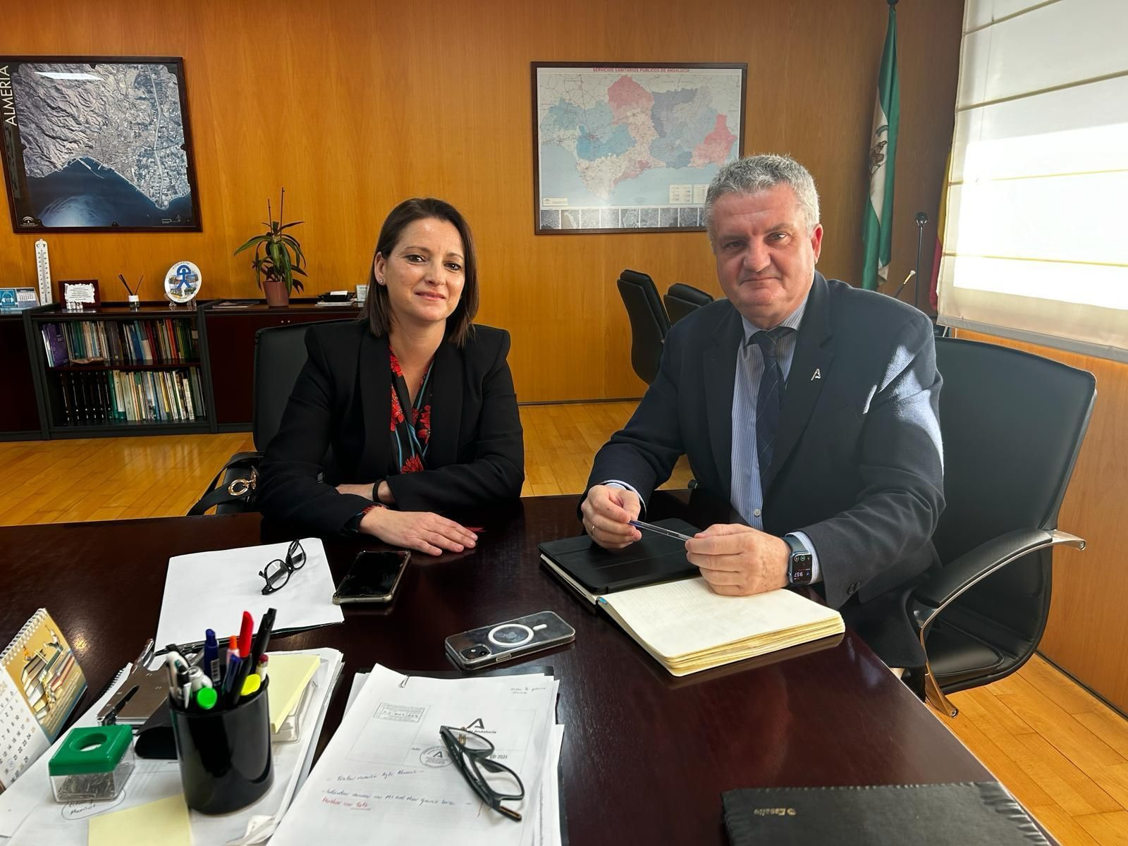 La alcaldesa de Albox, María del Mar Alfonso, se reunía esta semana con el Delegado de Salud, Juan de la Cruz Belmonte