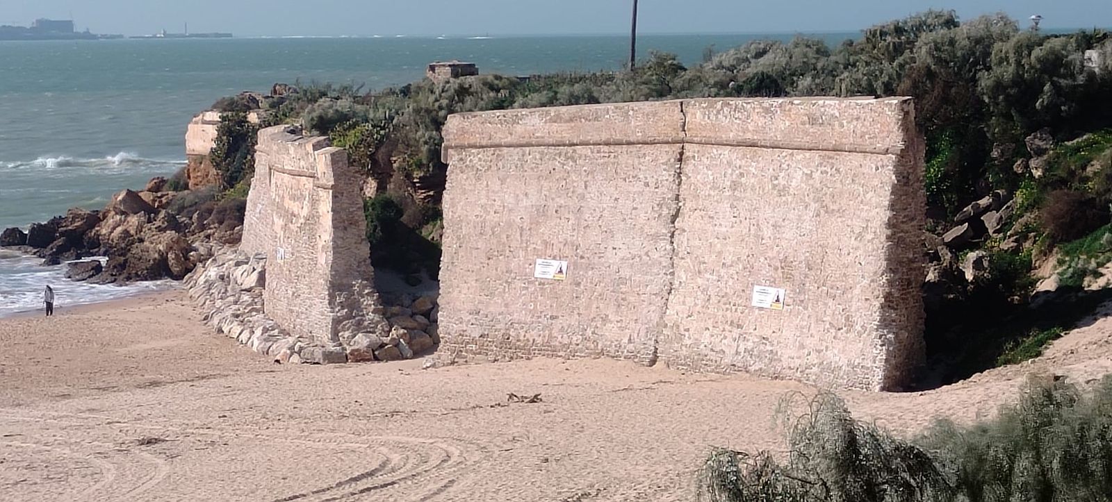 Una imagen de la Muralla de Santa Catalina, tras los trabajos de consolidación.
