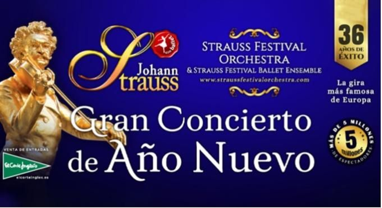 El cartel del Gran Concierto de Año Nuevo de la Johan Strauss.