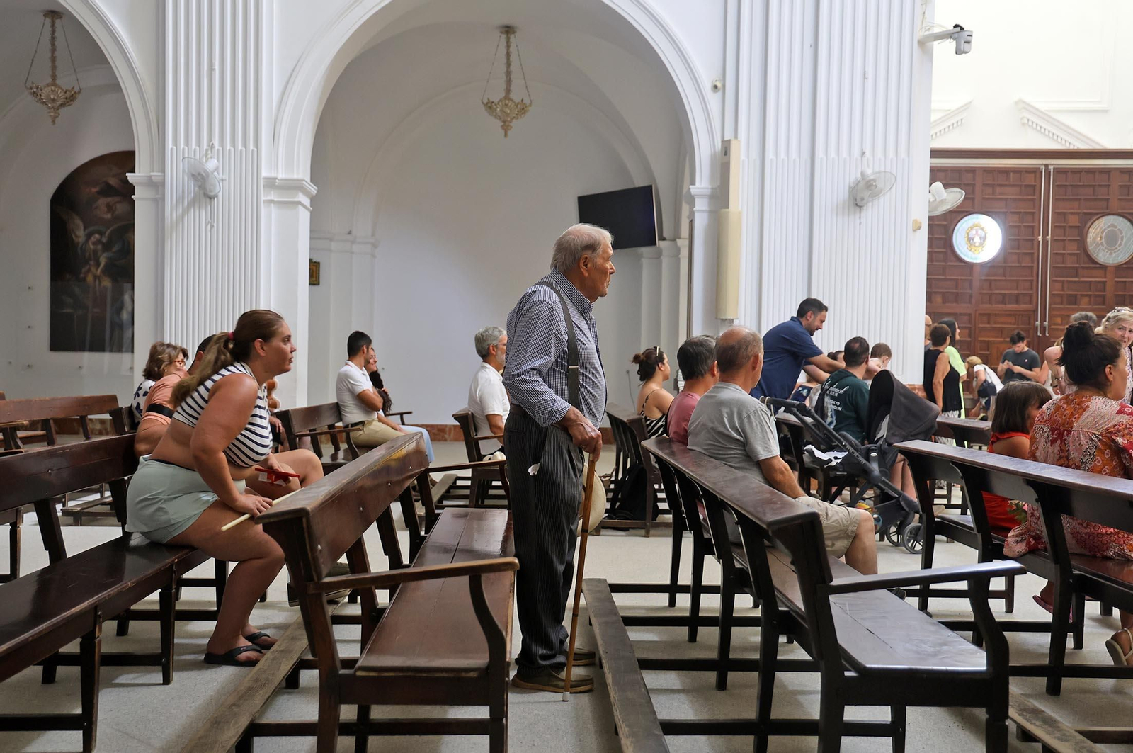 Imágenes del ambiente en el Rocío Chico en la mañana del sábado